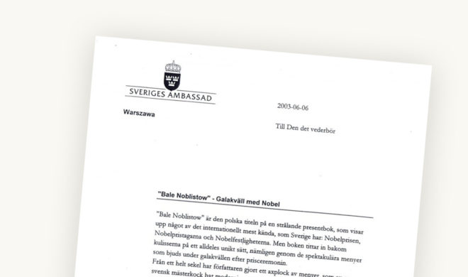 tlumaczenie 2 „Bale Noblistów” – Galakväll med Nobel – List ambasadora Szwecji w Warszawie (tekst oryginalny)